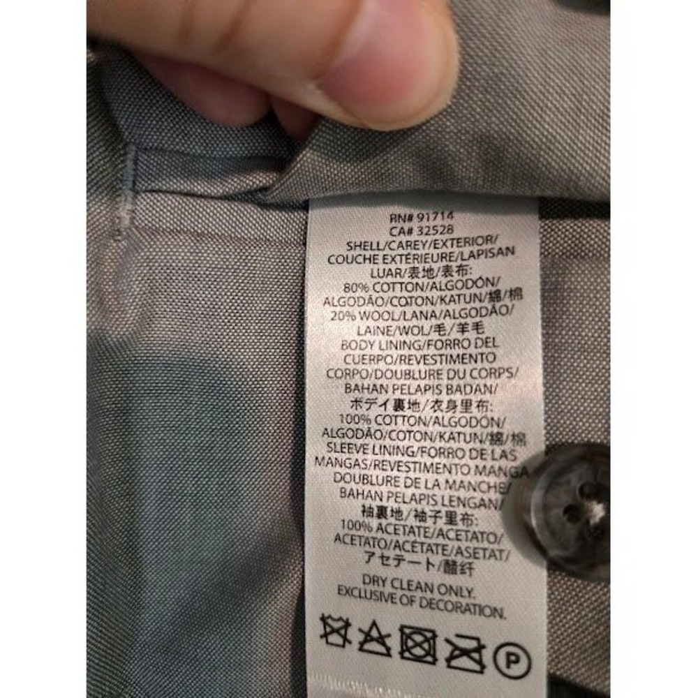 Armani Exchange Light Grey Striped Suit Jacket - Picture 8 of 8